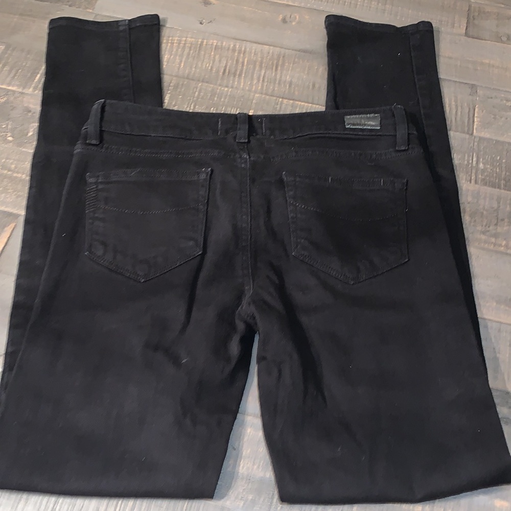 Paige Skyline Skinny Jeans Black Mid Rise Denim Pants Size 26 RN27002
